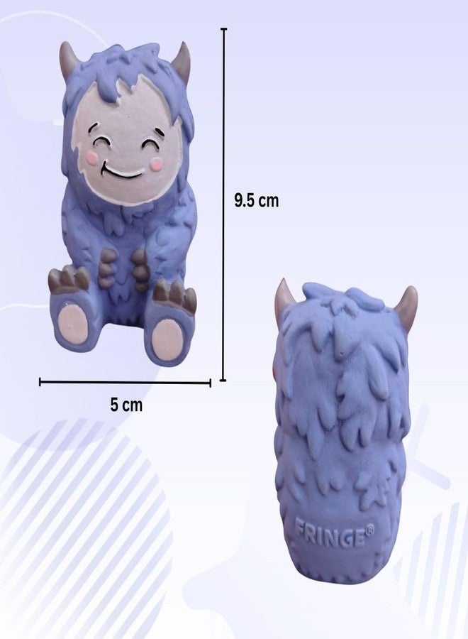 PET FUN لعبة يتي الأزرق اللطيفة القابلة للضغط - لعبة ضغط ناعمة لتخفيف التوتر للأطفال والكبار والكلاب | لعبة يدوية لطيفة على شكل وحش لتخفيف التوتر، مناسبة لمكتب العمل، هدية، أو هدية تذكارية في أعياد الميلاد - Image 2